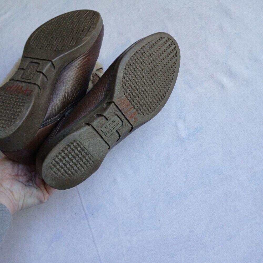 Vintage Hush Puppies Boots 6 Womens‎ Leather Fleece Lined Cozy Hippie USA Made - Picture 12 of 14